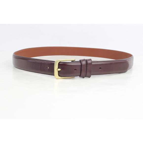 Coach Burgundy Leather Skinny Dress Belt Cowhide Gold Buckle Women Size 34 85 - Picture 4 of 9